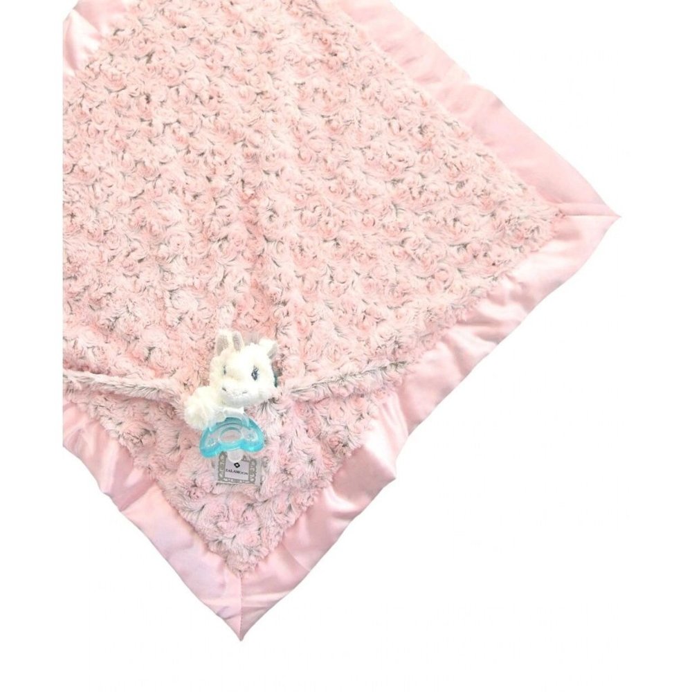ZALAMOON Luxie Pocket Blanket with Jollypop Pacifier + RazBuddy (Unicorn)